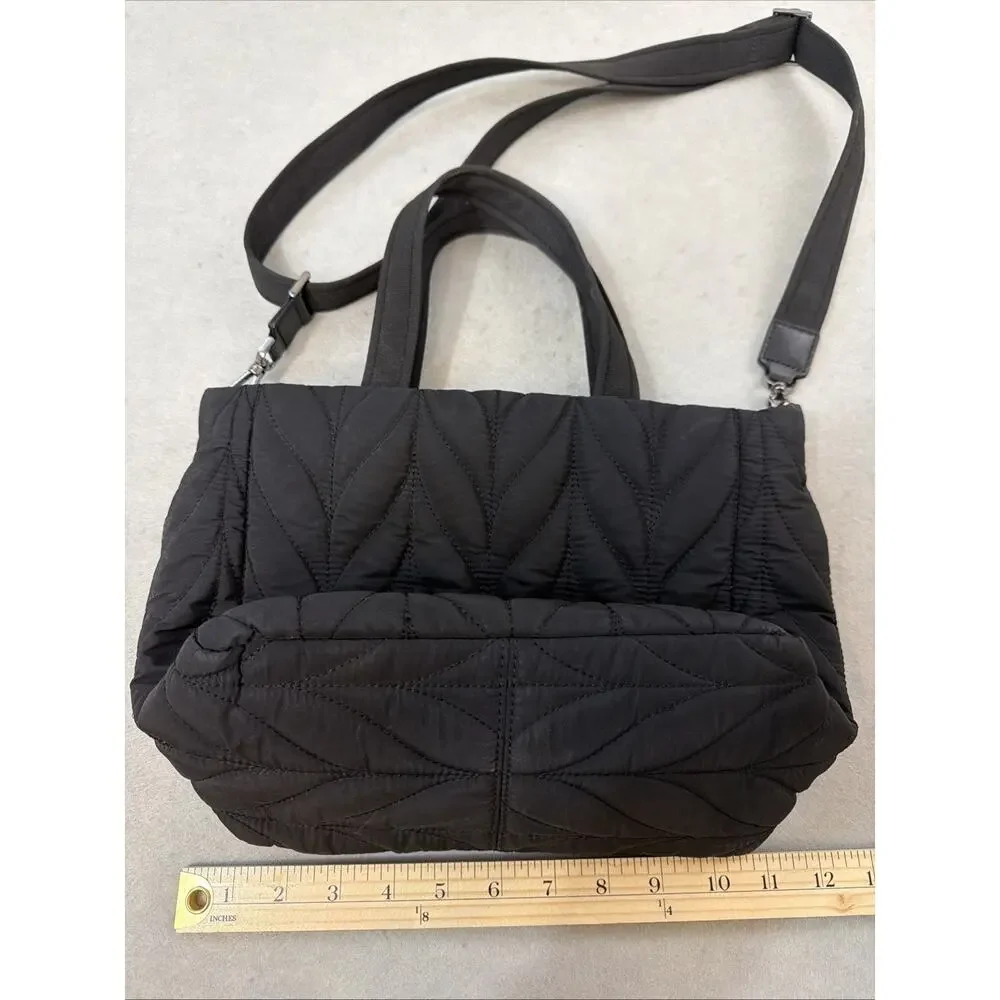 KATE SPADE New York Ellie Black Nylon Quilted Small Tote Handbag Crossbody - Picture 3 of 7